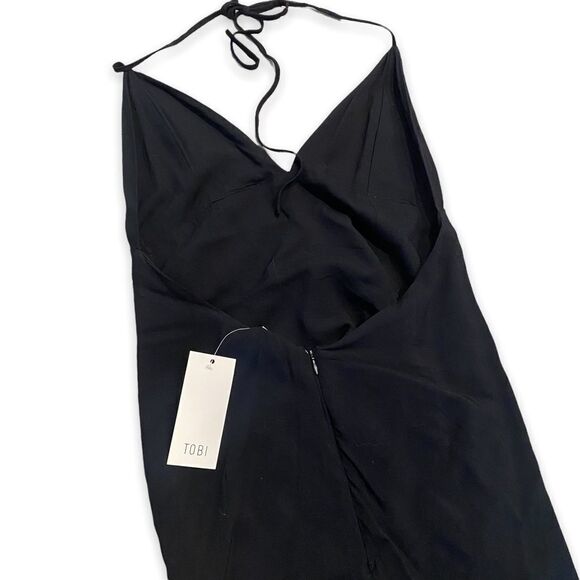 Toni Black cocktail classic slip dress Sleeveless Low Back formal Maxi Gown - Picture 7 of 10